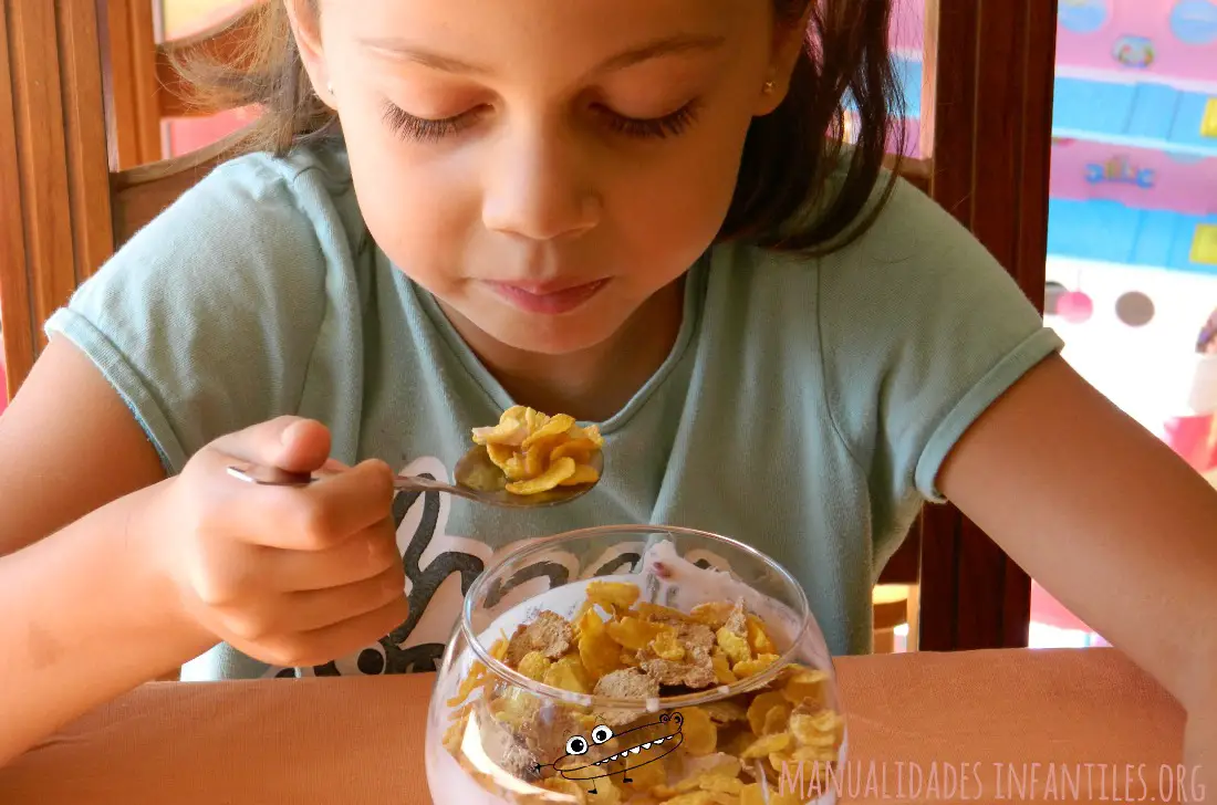 receta para niños cereales con yogur