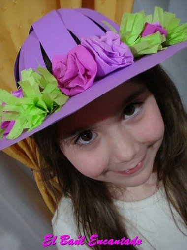 Sombrero de Cartulina para Fiesta de la Primavera -Manualidades Infantiles