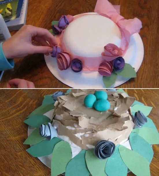 sombreros de Pascua con platos