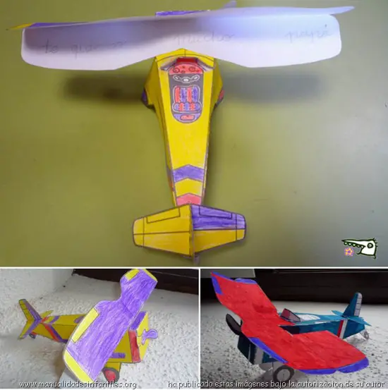 Itaca Escarpa cascada Tarjeta del día del padre en forma de avión -Manualidades Infantiles