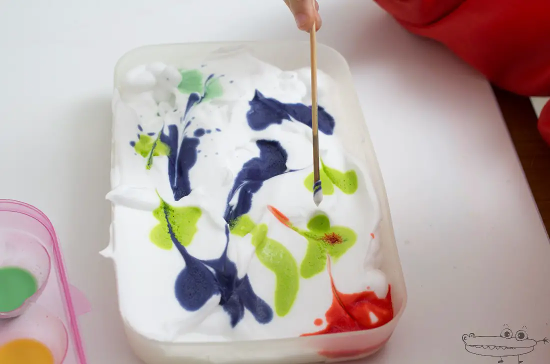 Acuarelas con espuma de afeitar